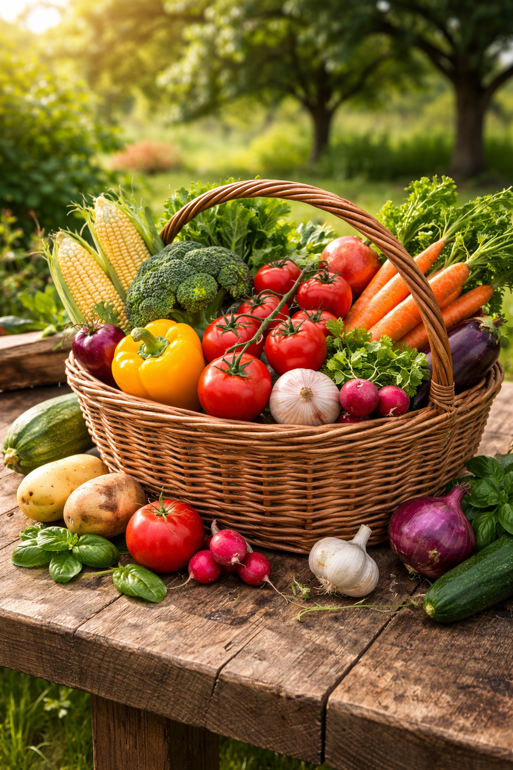 Home panier de légumes